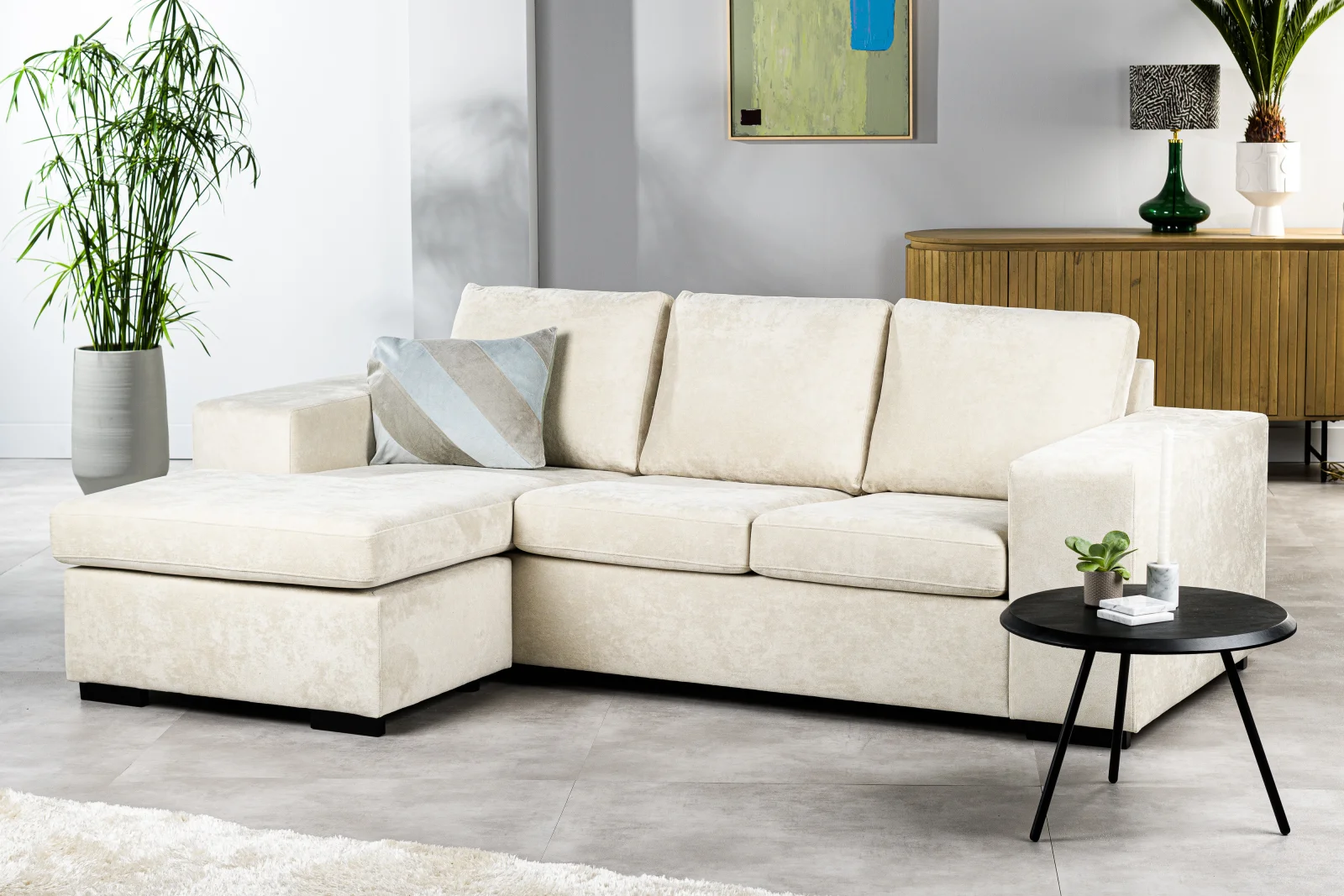 3 zits bank CL L+R, stof Hotel Chique, H460 beige