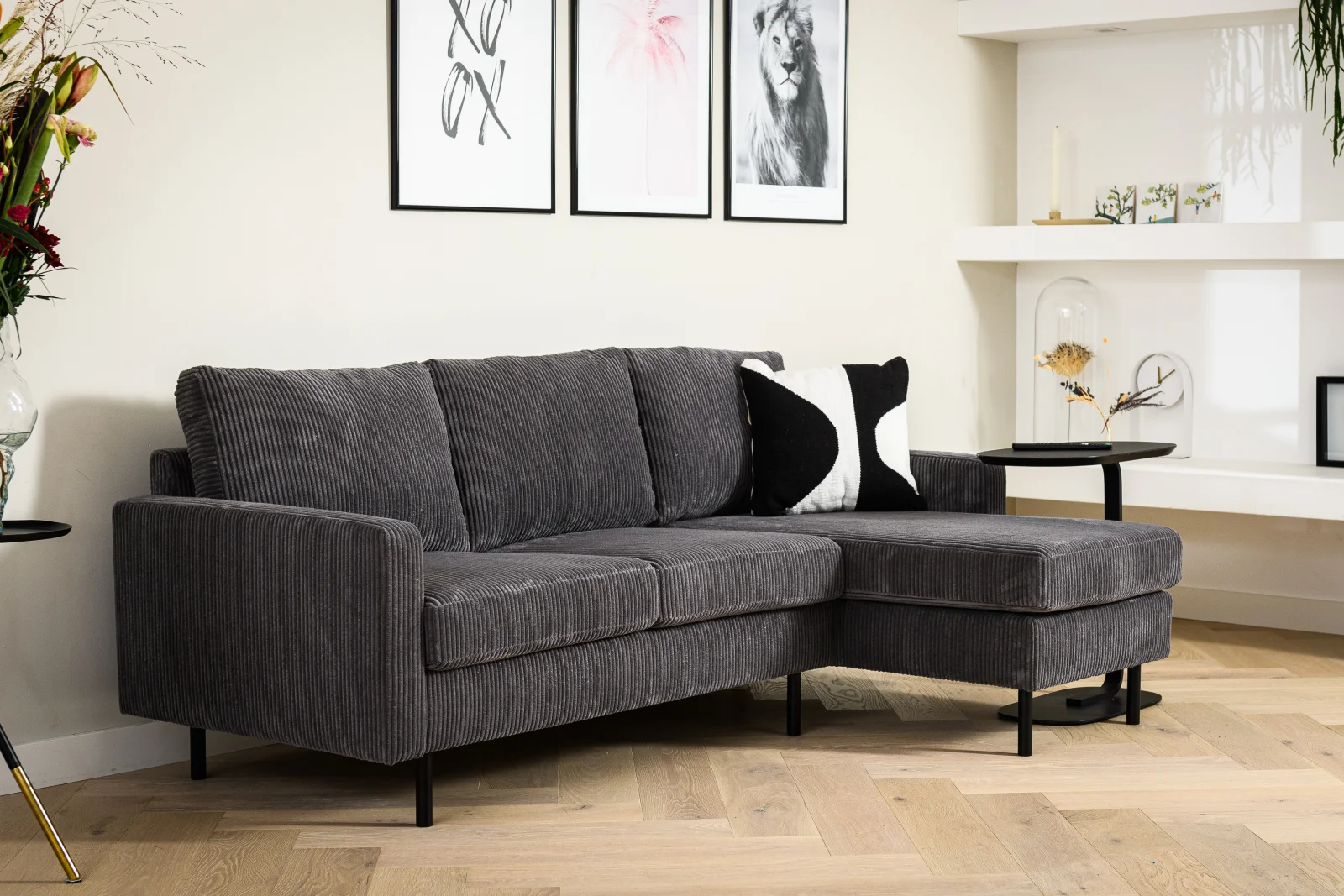 3 zits bank CL L+R, stof RIB, R230 antraciet