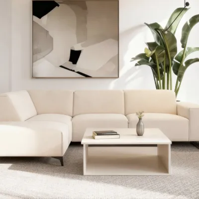 Hoekbank links in beige Holms-stof