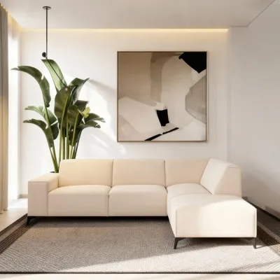 Hoekbank rechts in beige Holms-stof