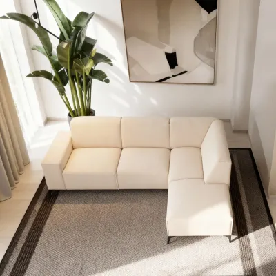 Hoekbank rechts in beige Holms-stof