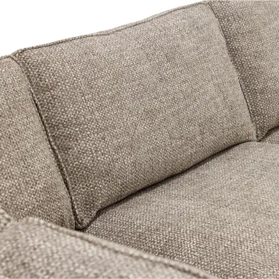 Hoekbank links in beige Silencio-stof, 295 cm