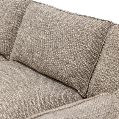 Hoekbank rechts in beige Silencio-stof, 295 cm