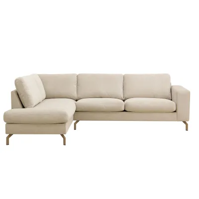 Hoekbank links in beige Vinci-stof