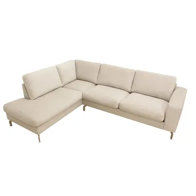 Hoekbank links in beige Vinci-stof