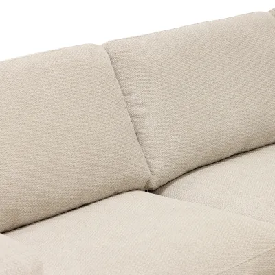 Hoekbank rechts in beige Vinci-stof