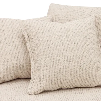 Retro hoekbank rechts in beige Silencio-stof