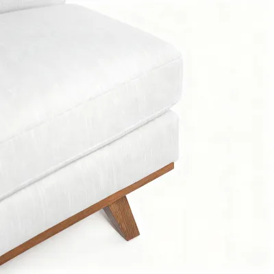 U-bank links in beige Melva-stof