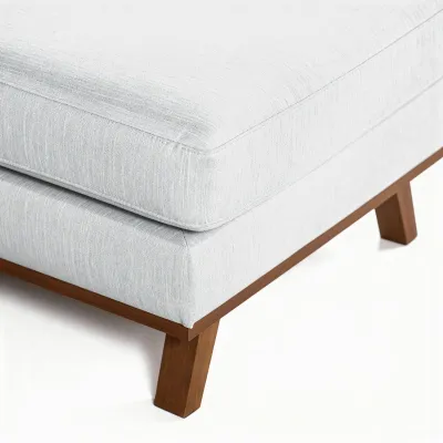 U-bank links in beige Melva-stof