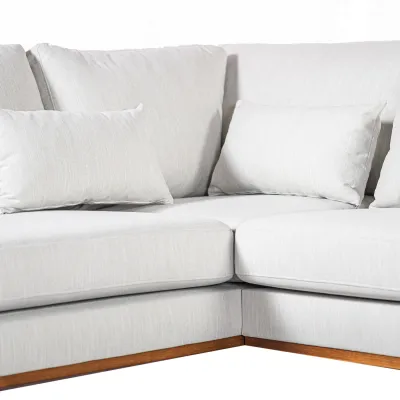 U-bank links in beige Melva-stof