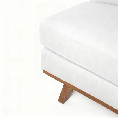 U-bank rechts in beige Melva-stof