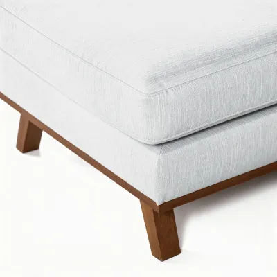 U-bank rechts in beige Melva-stof