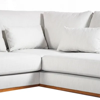 U-bank rechts in beige Melva-stof