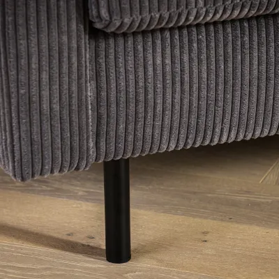 Compacte loungebank in antraciet ribstof