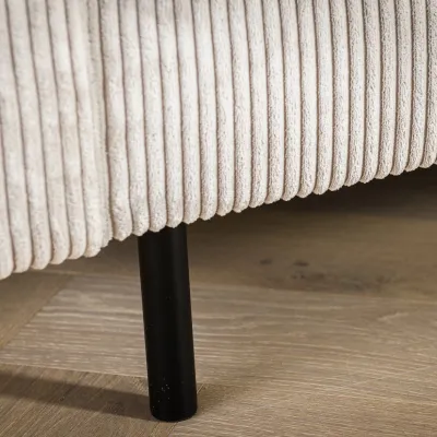 Compacte loungebank in naturel ribstof