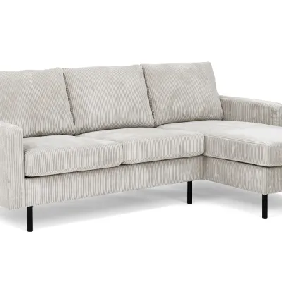 Compacte loungebank in naturel ribstof