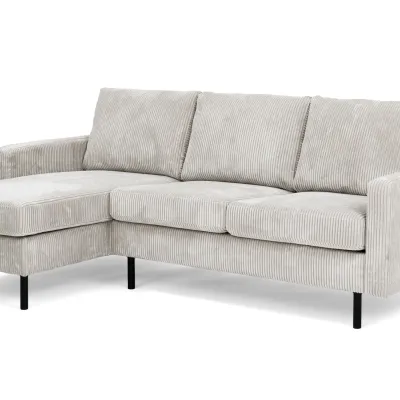 Compacte loungebank in naturel ribstof