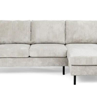 Compacte loungebank in naturel ribstof