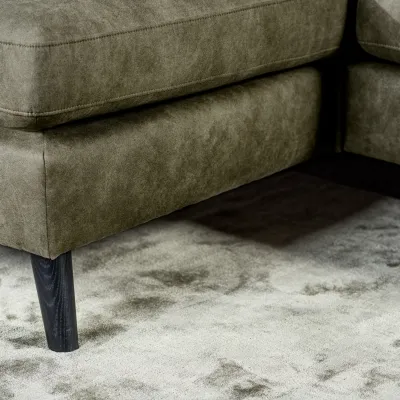 Loungebank in groene lederlook-stof