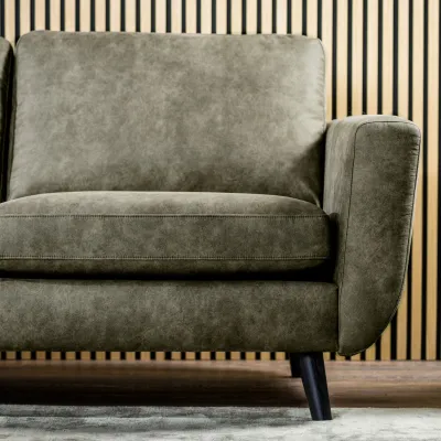 Loungebank in groene lederlook-stof