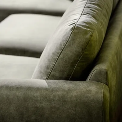 Loungebank in groene lederlook-stof