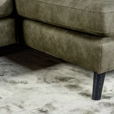 Loungebank in groene lederlook-stof
