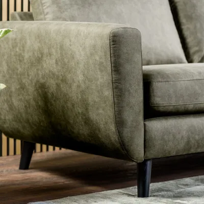 Loungebank in groene lederlook-stof