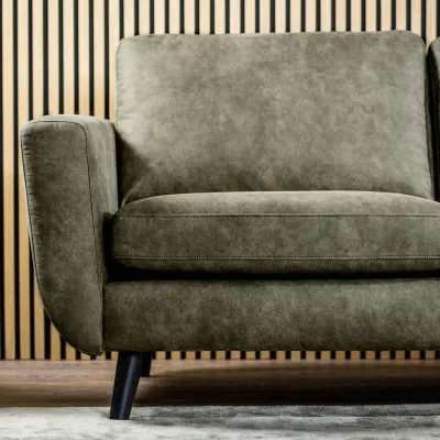 Loungebank in groene lederlook-stof