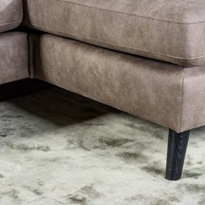 Loungebank in taupe lederlook-stof