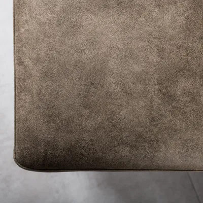 Compacte loungebank in taupe lederlook-stof