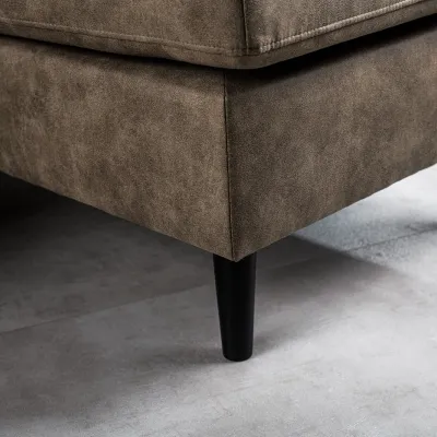 Compacte loungebank in taupe lederlook-stof