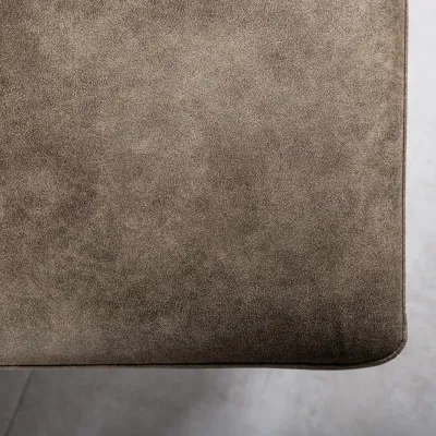 Compacte loungebank in taupe lederlook-stof