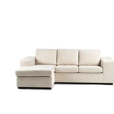 Loungebank met brede armleuningen in beige Hotel Chique-stof