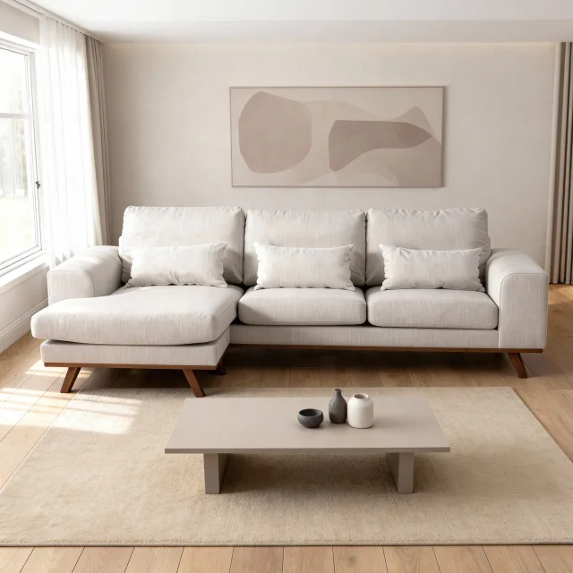 Japandi, 3 zits bank CL L+R, stof Grande 03, G460 beige