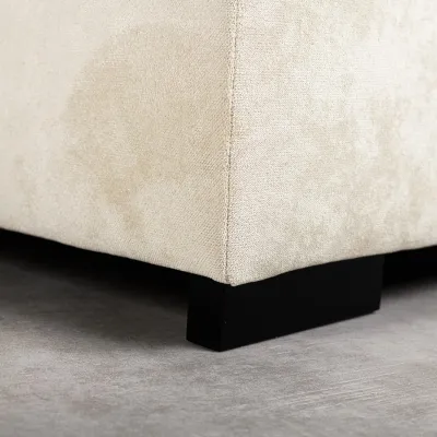 Loungebank met brede armleuningen in beige Hotel Chique-stof