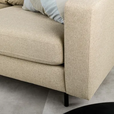 Loungebank in zandbeige Dillon-stof