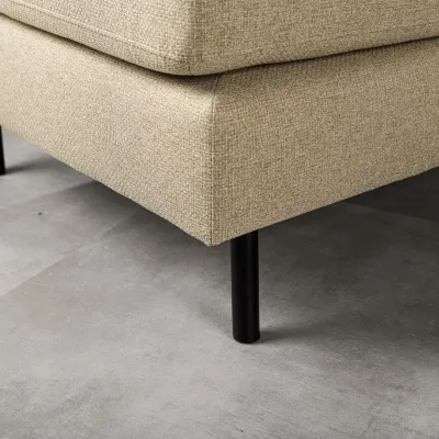 Loungebank in zandbeige Dillon-stof