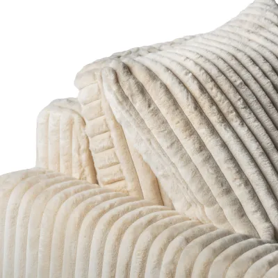 Diepe loungebank in beige Vito-ribstof