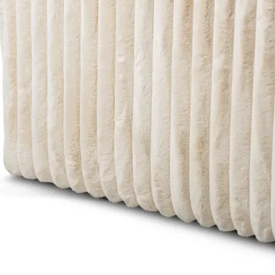 Diepe loungebank in beige Vito-ribstof