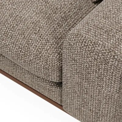 Retro loungebank links in lichtbruine Silencio-stof