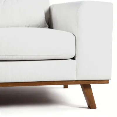 Retro loungebank in beige Grande-stof, 222 cm