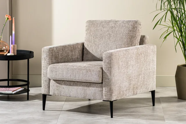 Fauteuil in champagne Elite-stof