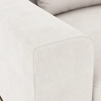Brede fauteuil in beige Grande-stof